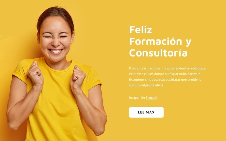 Vive feliz entrenando Maqueta de sitio web