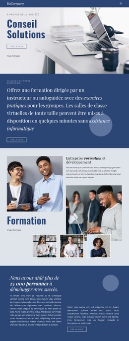 Formation Et Développement Professionnel - Modèle De Maquette De Site Web