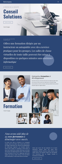 Fonctionnalité De Mise En Page De Thème Pour Formation Et Développement Professionnel