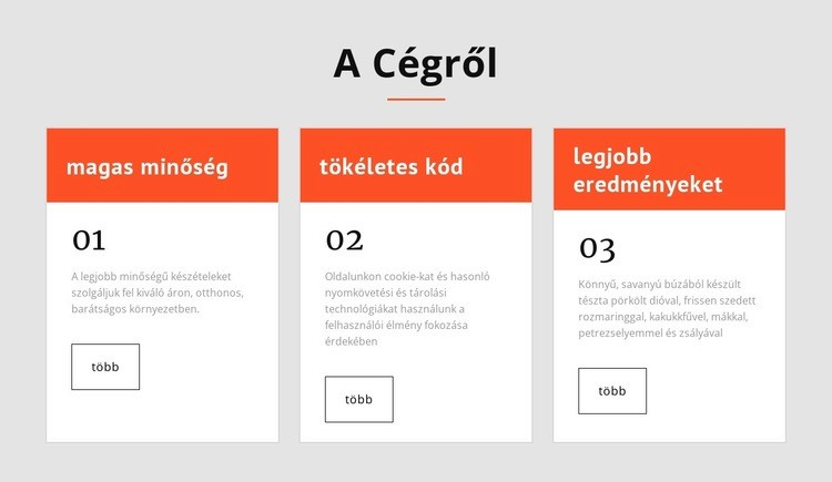 3 cella csoportokkal Weboldal tervezés