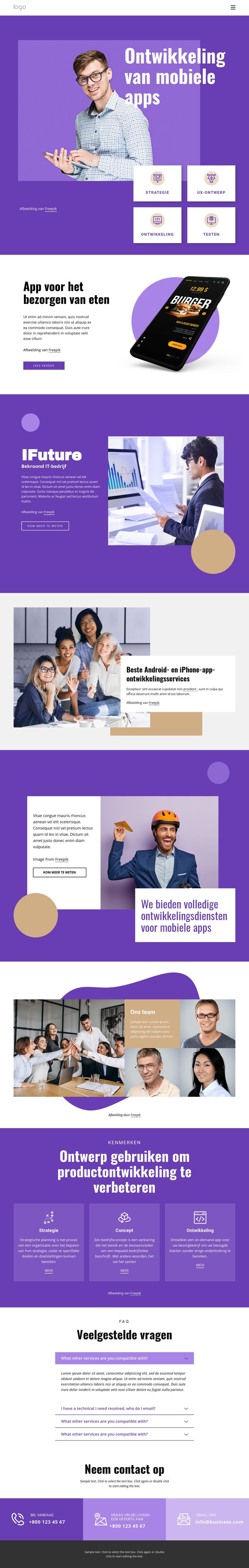 Kwaliteitsapp-ontwikkeling Html Website Builder