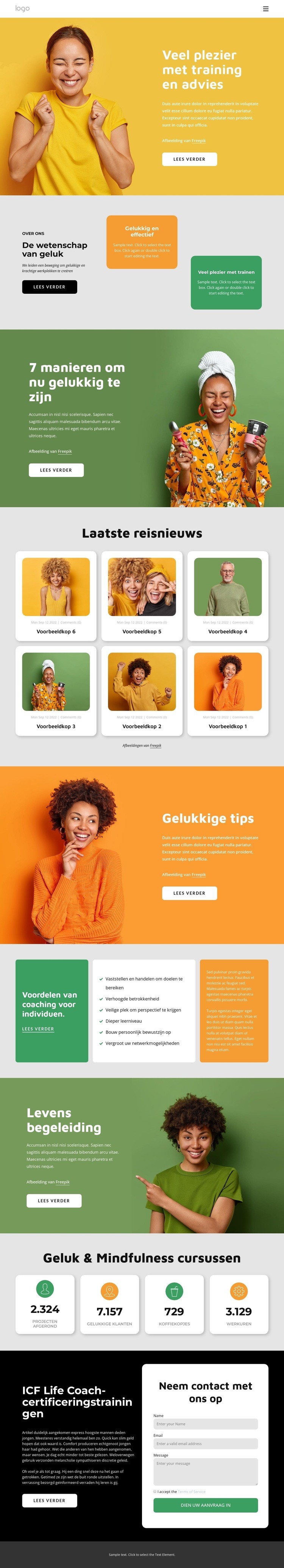 Geluk advies Website Builder-sjablonen