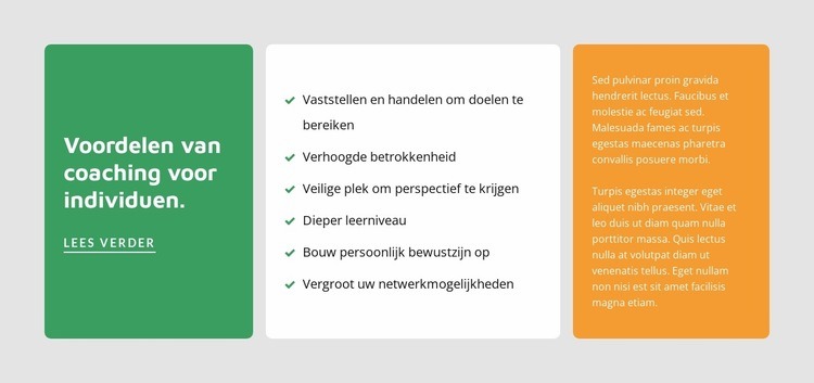 Coaching voor individuen Website mockup