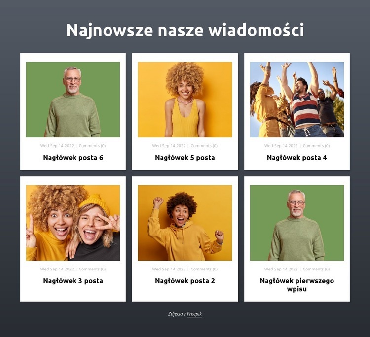 Najnowsze nasze wiadomości Kreator witryn internetowych HTML