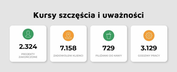 Kursy szczęścia Makieta strony internetowej