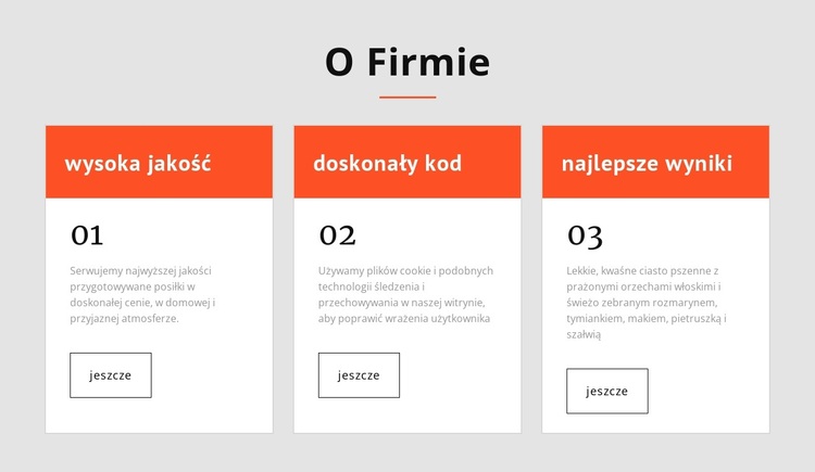 3 komórki z grupami Motyw WordPress