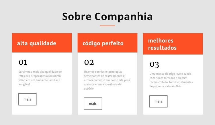 3 células com grupos Modelos de construtor de sites