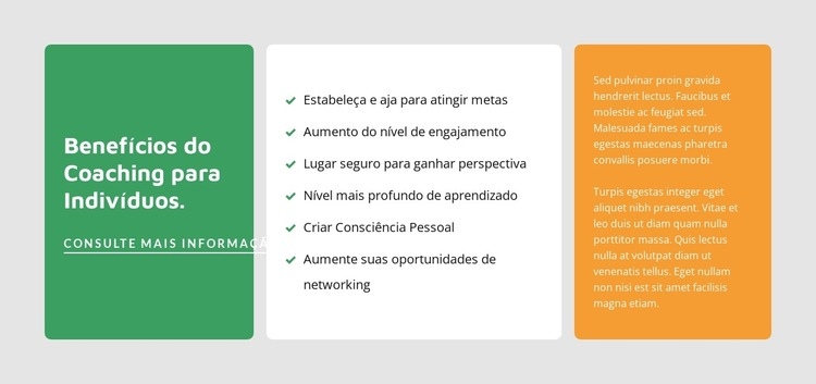 Coaching para pessoas físicas Design do site