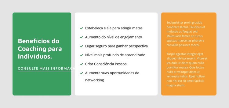 Coaching para pessoas físicas Maquete do site