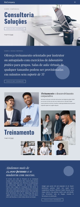 Treinamento E Desenvolvimento Profissional - Modelo HTML5 Pronto Para Usar