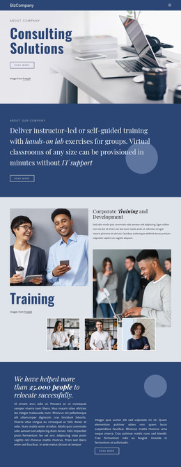 Training And Professional Development - Website Mockup Template