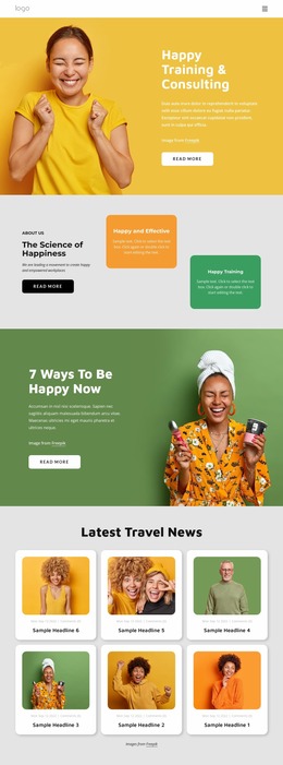 Free Website Mockup For Happiness Consulting