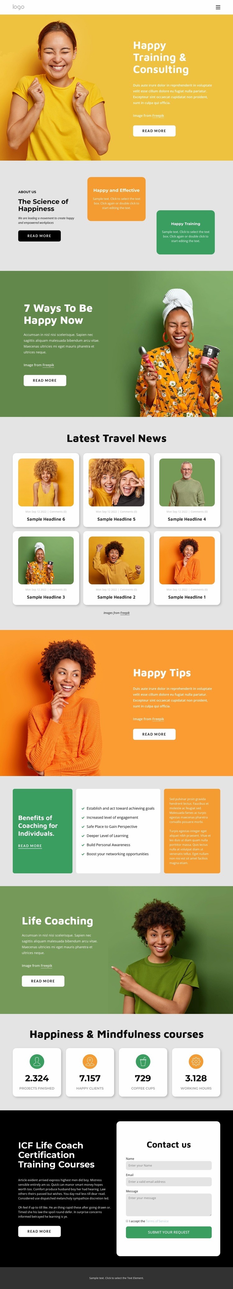 Happiness consulting Wix Template Alternative