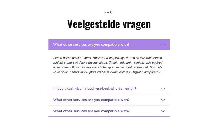 De juiste vragen stellen Website mockup