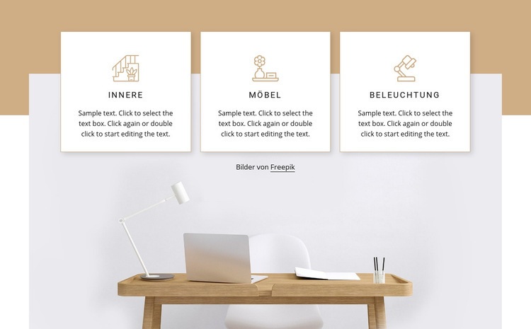 Home-Office-Innenraum Landing Page