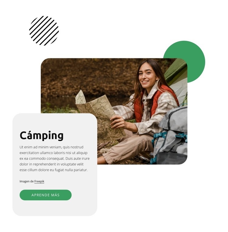 acampar en el parque nacional Maqueta de sitio web