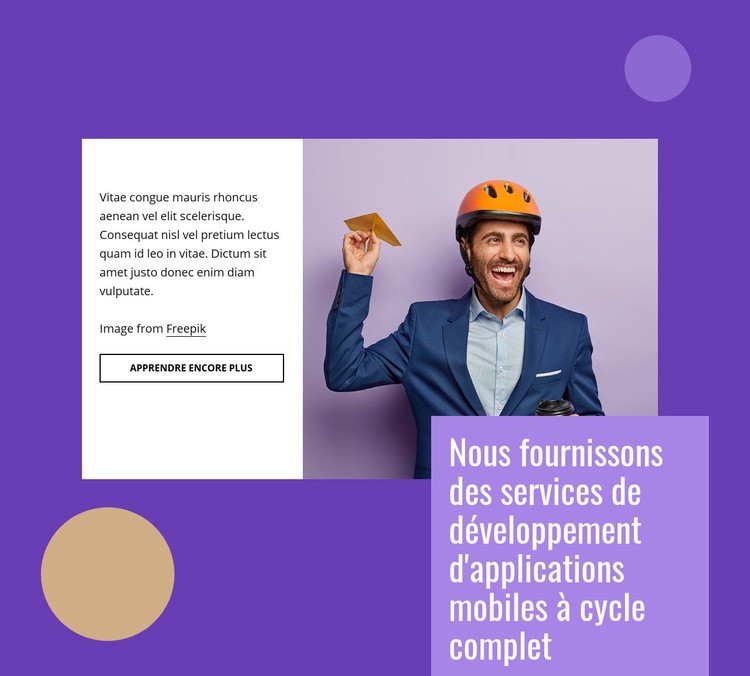 Développement d'applications mobiles à cycle complet Maquette de site Web