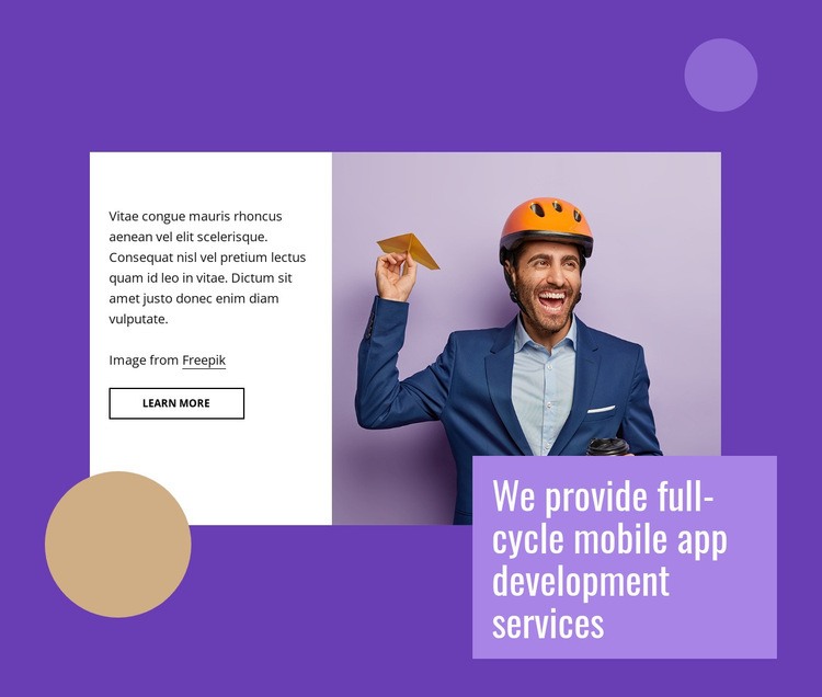 Full cycle mobile app development Homepage Design