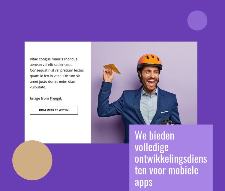 Ontwikkeling van mobiele apps voor een volledige cyclus Bestemmingspagina