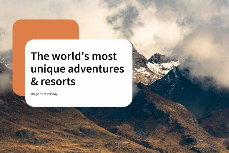 Unforgettable adventure Web Page Design
