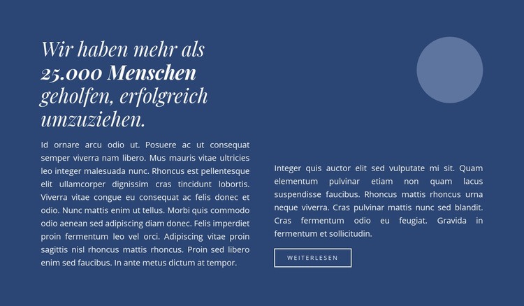 Text mit Kreisform Website-Modell