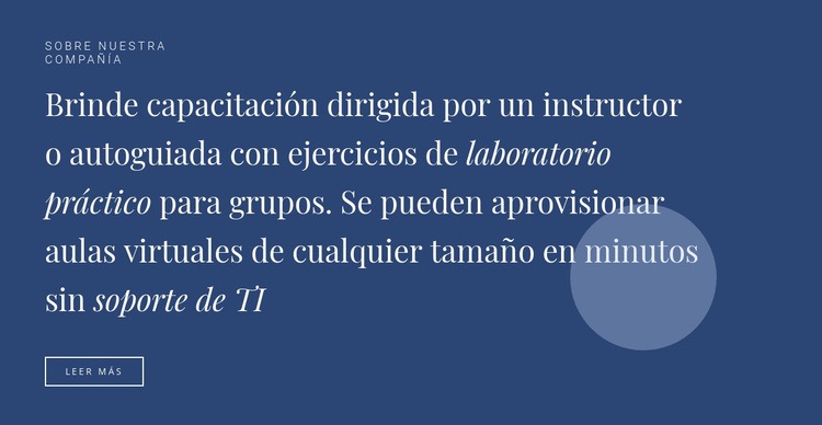 Texto y botón con forma Plantillas de creación de sitios web