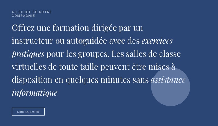 Texte et bouton avec forme Conception de site Web