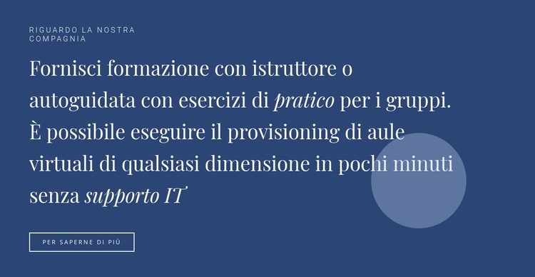 Testo e pulsante con forma Pagina di destinazione