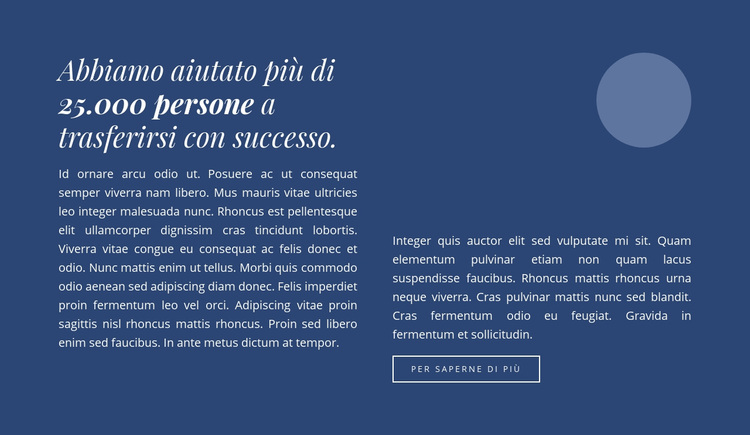 Testo con forma circolare Tema WordPress