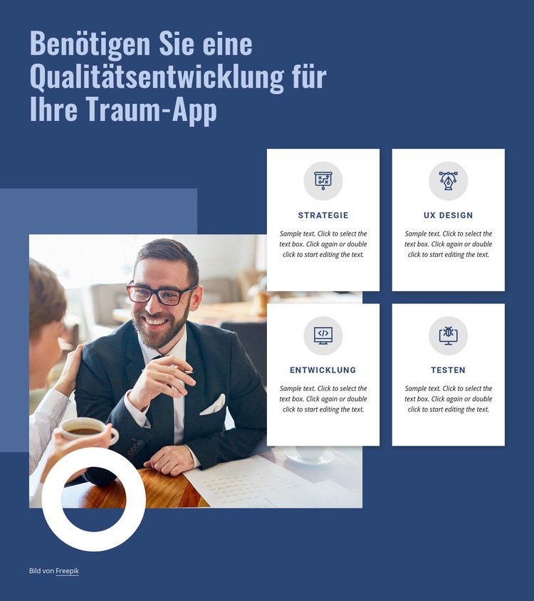 Qualitätsentwicklung für Ihre App Website Builder-Vorlagen