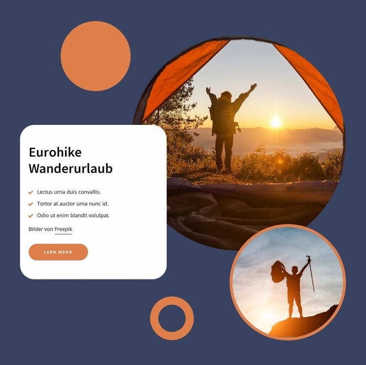 Eurohike Wanderurlaub Website Builder-Vorlagen