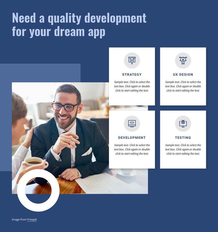 Quality development for your app Elementor Template Alternative