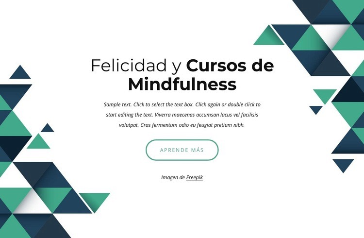 Cursos de felicidad y mindfulness Maqueta de sitio web