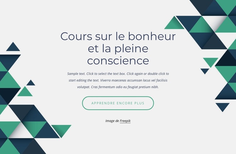 Cours de bonheur et pleine conscience Modèle Joomla