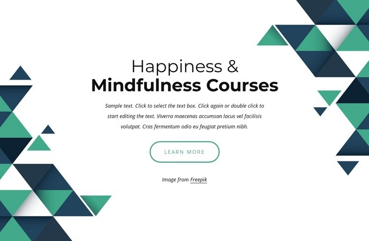 Happiness and mindfulness courses Homepage Design