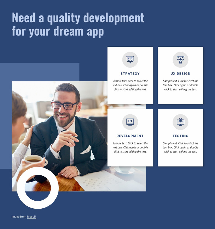 Quality development for your app Html Website Builder