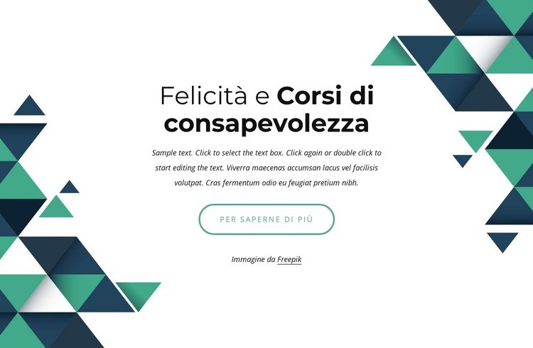 Corsi di felicità e consapevolezza Mockup del sito web