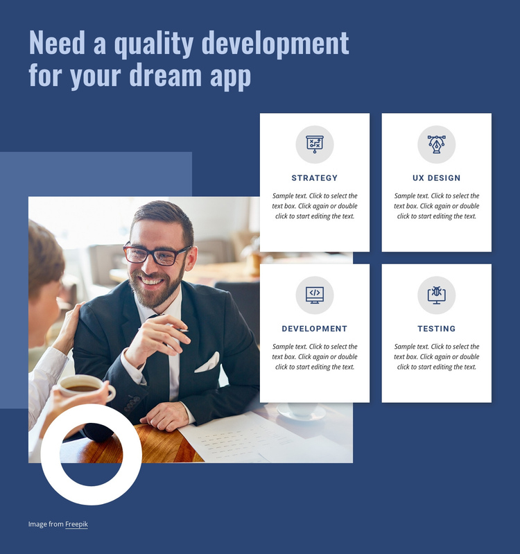 Quality development for your app One Page Template