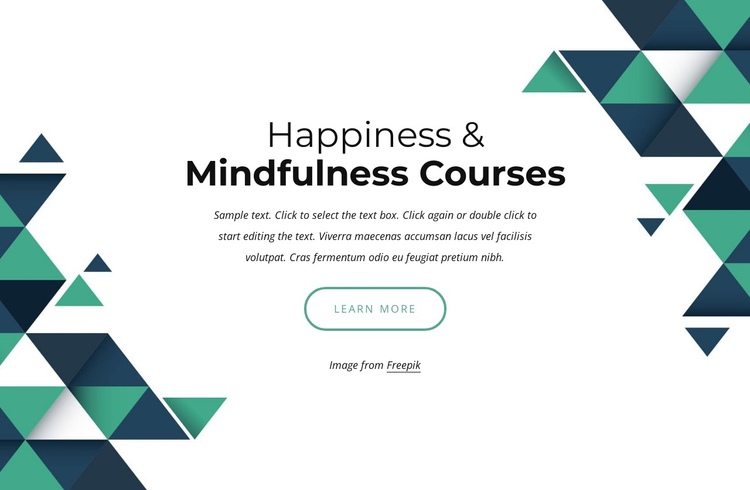Happiness and mindfulness courses One Page Template