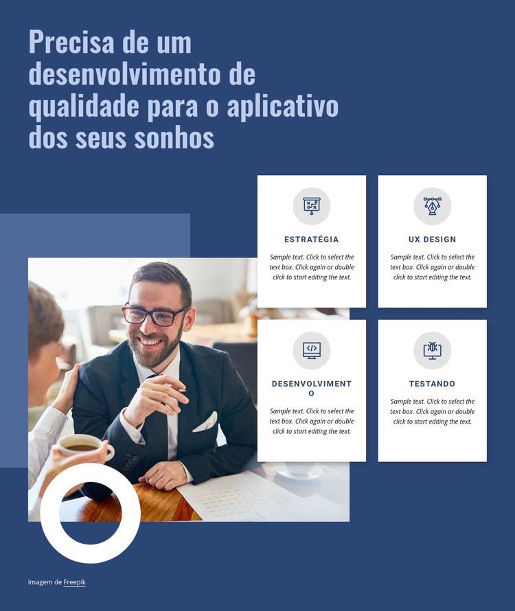 Desenvolvimento de qualidade para seu aplicativo Design do site