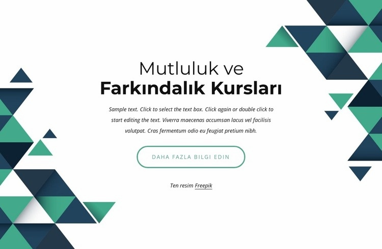 Mutluluk ve farkındalık kursları Bir Sayfa Şablonu