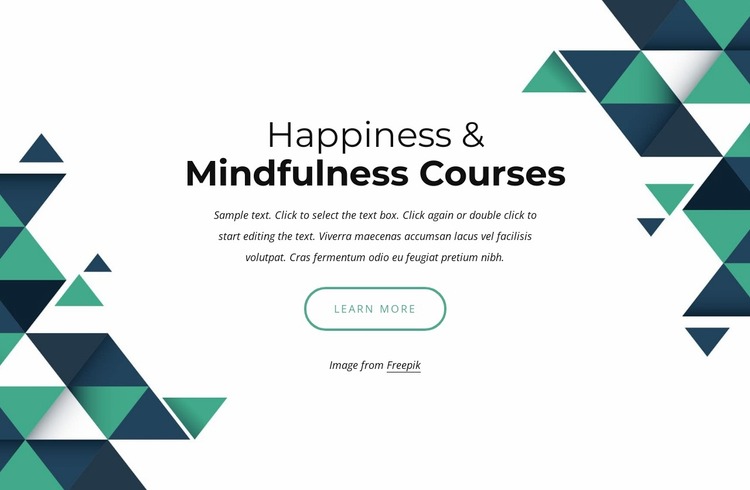 Happiness and mindfulness courses Website Mockup