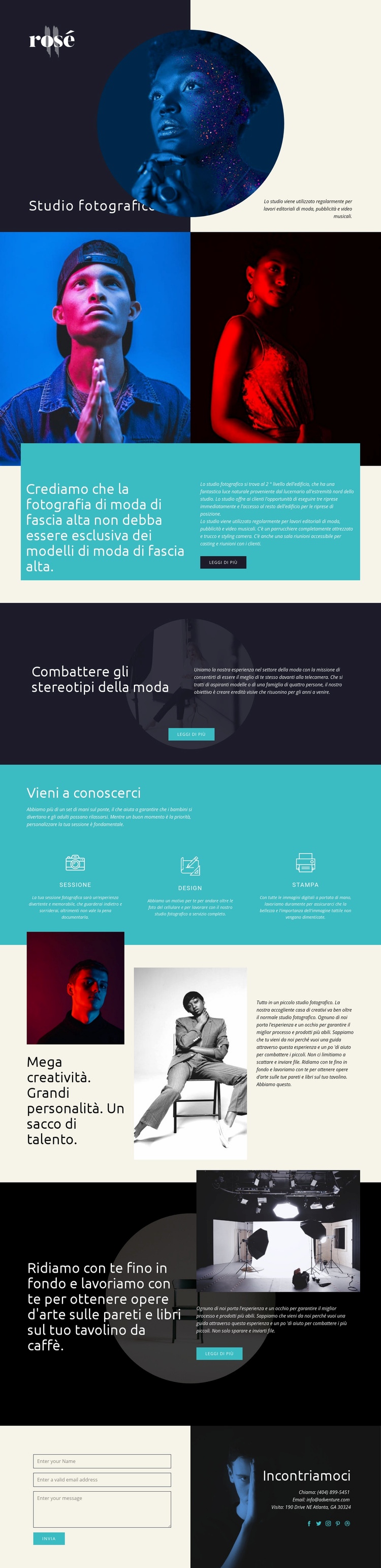 Rosa Mockup del sito web