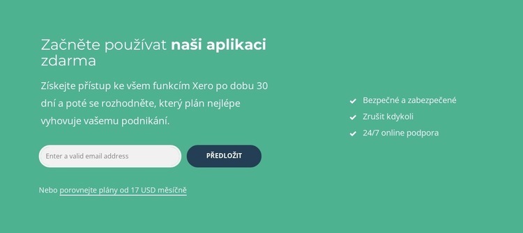 Začněte používat naši aplikaci zdarma Šablona CSS