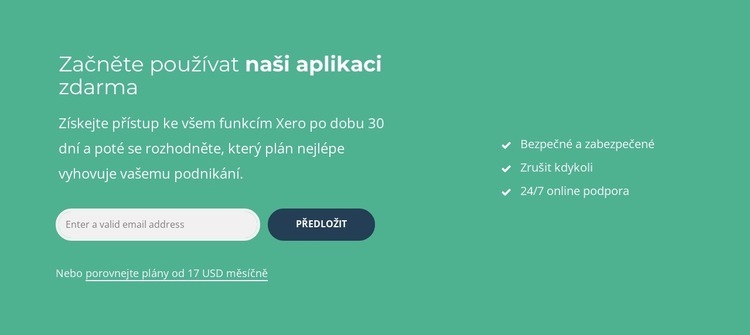 Začněte používat naši aplikaci zdarma Šablona HTML