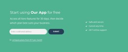 Start Using Our App For Free Premium CSS Template
