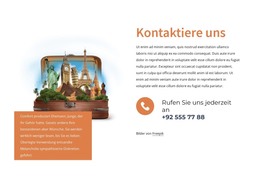 HTML-Seite Für Wenden Sie Sich An Ein Reisebüro