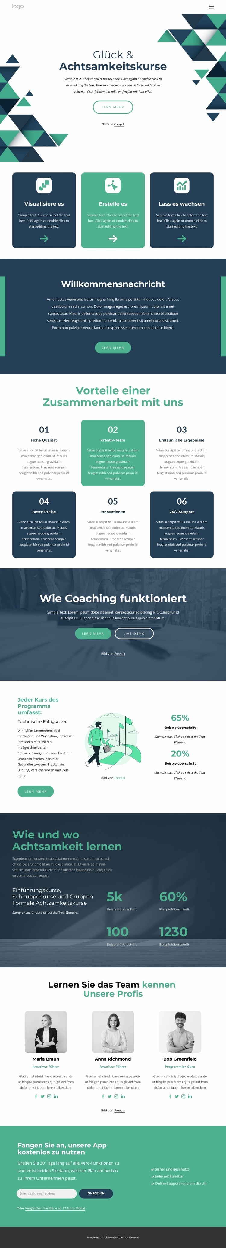 Top Achtsamkeitskurse Website Builder-Vorlagen