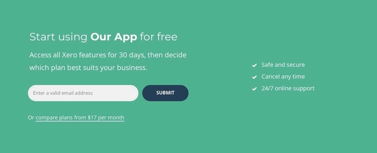 Start using our app for free Elementor Template Alternative