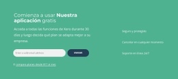 Empieza A Usar Nuestra Aplicación Gratis - Maqueta De Sitio Web Gratuita